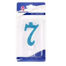 Vela Purpurina Azul Nº7