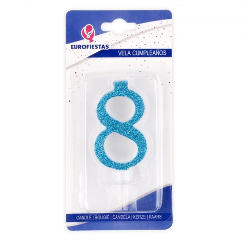 Vela Purpurina Azul Nº8 Vela Purpurina Azul Nº8