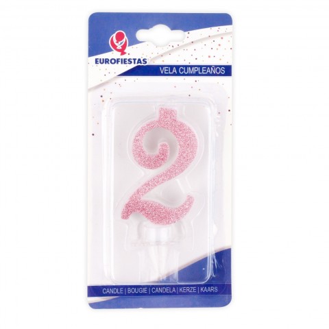 Pink glitter candle Nº2 Pink glitter candle Nº2