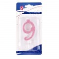 Pink glitter candle Nº9