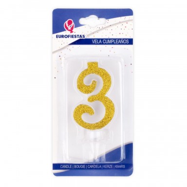 Gold glitter candle Nº3