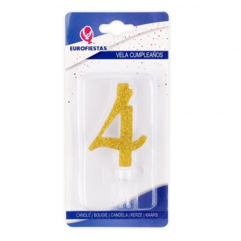 Gold glitter candle Nº4 Gold glitter candle Nº4