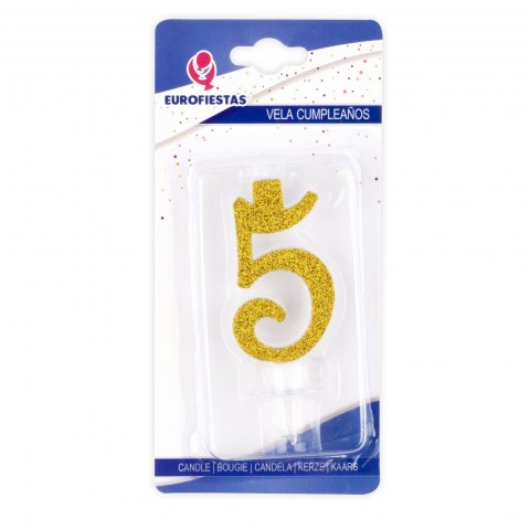 Gold glitter candle Nº5 Gold glitter candle Nº5