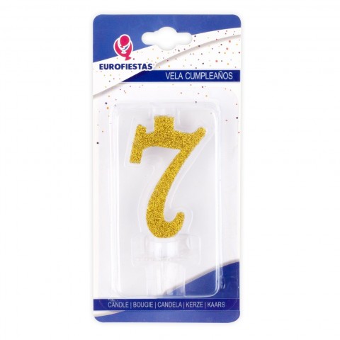 Gold glitter candle Nº7 Gold glitter candle Nº7