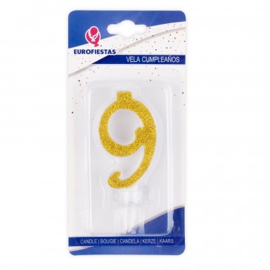 Gold glitter candle Nº9