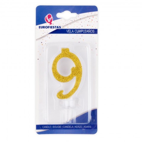 Gold glitter candle Nº9 Gold glitter candle Nº9