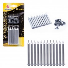 Silver candles with support 12u.