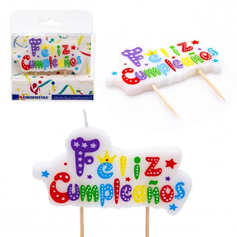 "Feliz cumpleaños" candle 1u. "Feliz cumpleaños" candle 1u.