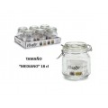 Tarro vidrio hermético con tapa mediano 18cl