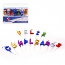 Velas Feliz Cumpleaños letras metalizadas