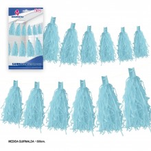 Guirnalda de pompones azul