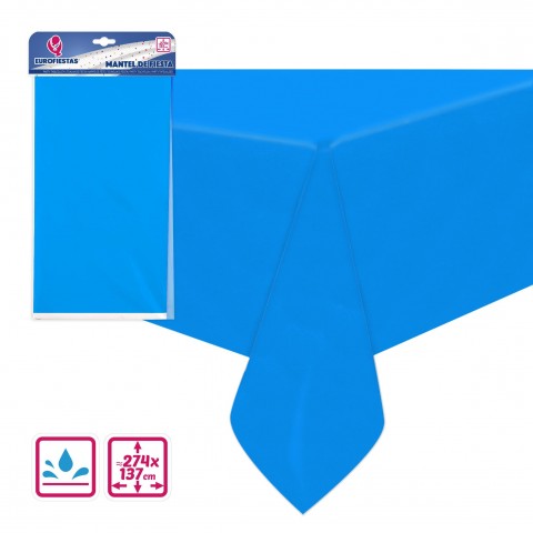 Mantel de fiesta Azul 137x274cm. Mantel de fiesta Azul 137x274cm.
