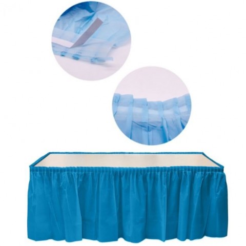 Faldón plisado de plástico azul Faldón plisado de plástico azul
