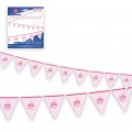 Garland pink pennants "Felicidades Princesa" 1u.