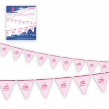 Garland pink pennants "Felicidades Princesa" 1u.