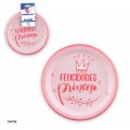 "Felicidades Princesa" small pink dishes 8u.