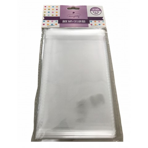 Bolsas celofán con autocierre 9x13cm 30u. Bolsas celofán con autocierre 9x13cm 30u.