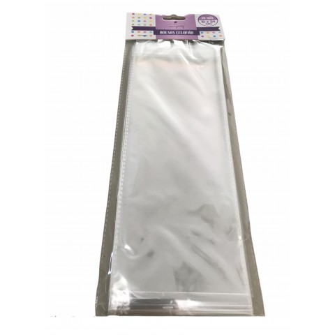 Cellophane bags with self-closing 10x24cm 20u. Cellophane bags with self-closing 10x24cm 20u.