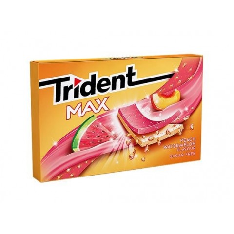 Chicles trident max formato láminas sabor melocotón-sandía 12u. Chicles trident max formato láminas sabor melocotón-sandía 12u.