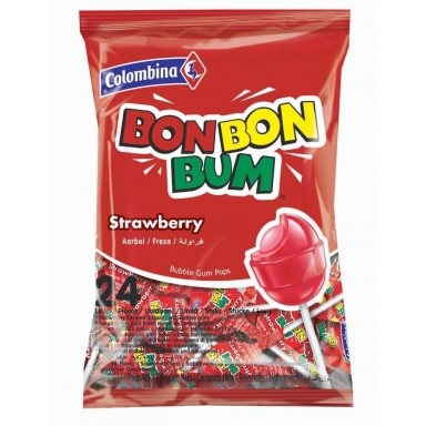 Colombina Bon Bon Bum Strawberry bag 24u.