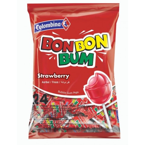 Colombina Bon Bon Bum Fresa bolsita 24u. Colombina Bon Bon Bum Fresa bolsita 24u.