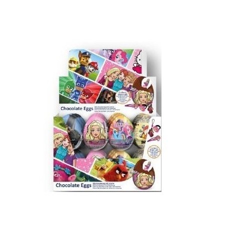 Mix 4 licences chocolate eggs 24u. Mix 4 licences chocolate eggs 24u.