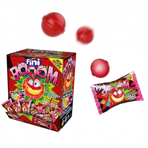 Fini boom candie sour strawberry flavour 200 units. Fini boom candie sour strawberry flavour 200 units.