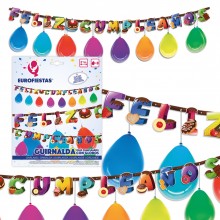 Guirnalda Feliz Cumpleaños Dulces con globos 1u.