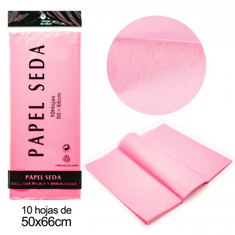 Papel seda Rosa 10 hojas 50 x 66 cm. Papel seda Rosa 10 hojas 50 x 66 cm.