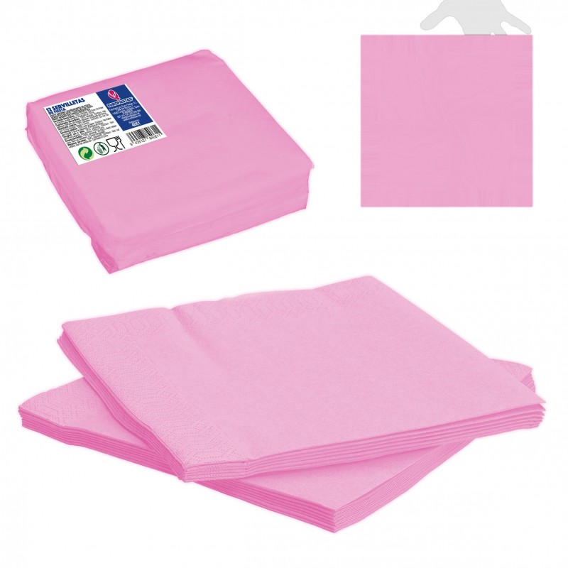 Paquete de 20 servilletas papel decorado modelo Lazo rosa