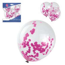 Globos con confeti Rosa 4u.