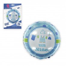 Blue Polyamide balloon "Es una niña!" 45cm