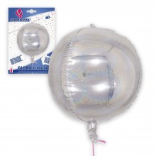 Round Gitter Silver  Polyamide Balloon 4D 60cm.
