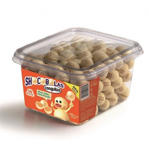 Shocobolas chocolate blanco Tarro 160u. Shocobolas chocolate blanco Tarro 160u.
