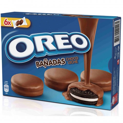 Oreo Bañandas chocolate con leche 6 x 2u. Oreo Bañandas chocolate con leche 6 x 2u.