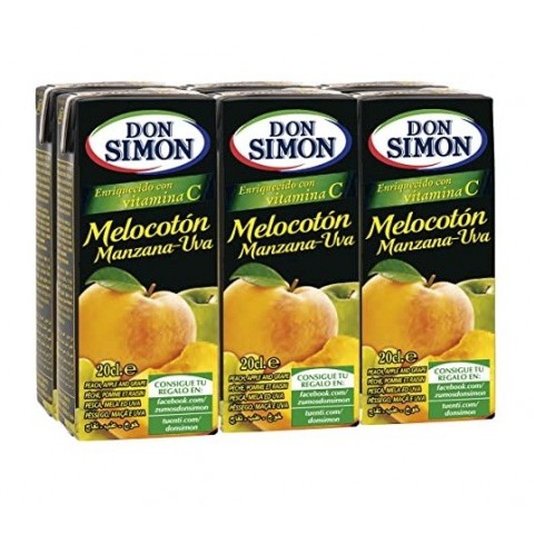 Zumo Don Simon Melocotón 200ml pack 6 unidades Zumo Don Simon Melocotón 200ml pack 6 unidades