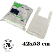 White plastic bags 70% recycled 42x53cm 120u.