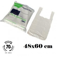 Bolsas de plástico blancas con asas 30x40.