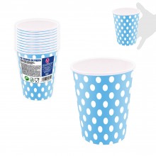 Vasos Azules con lunares 10u.
