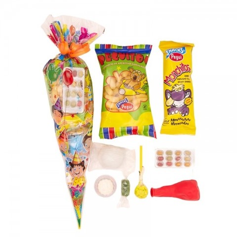 Bolsas de chuches de cono para cumpleaños, comuniones