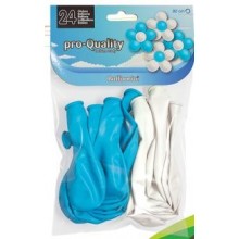 White flower and blue balloons 24u.